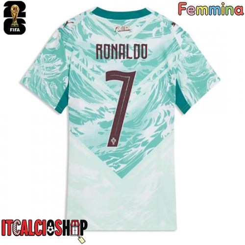 Portogallo Cristiano Ronaldo #7 Seconda Maglia Femmina Mondiali 2026 Manica Corta